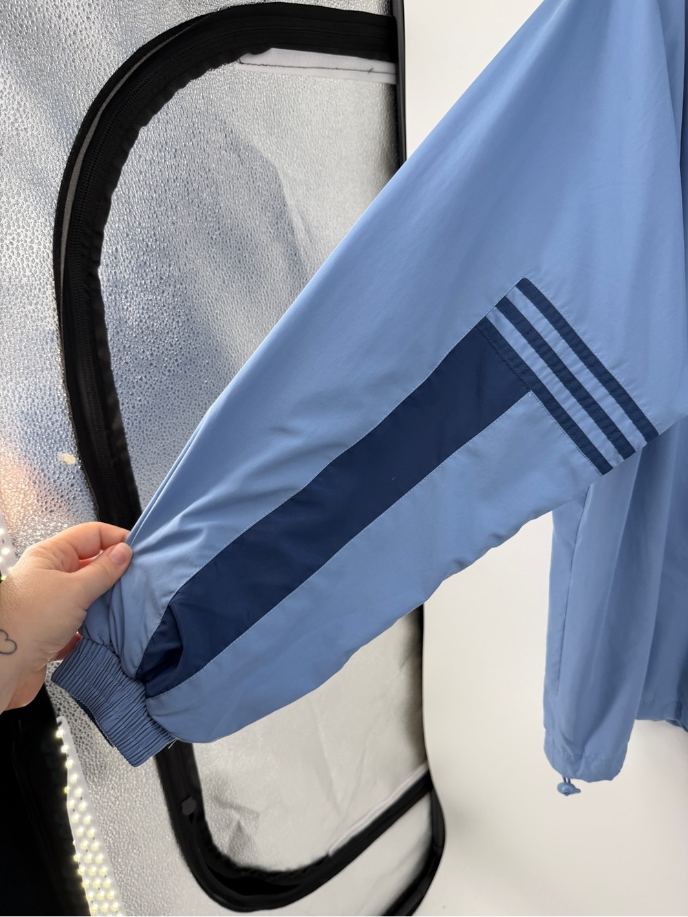 Adidas Blockette Y2K Retro 90s Streetwear Sporty Light Blue Track Suit Set SzL - Picture 6 of 16